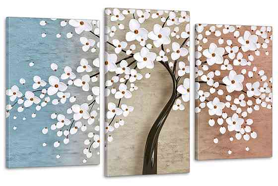 Модульная картина в гостиную / спальню Квіткове дерево  Art-691_3 70x130 см Киев