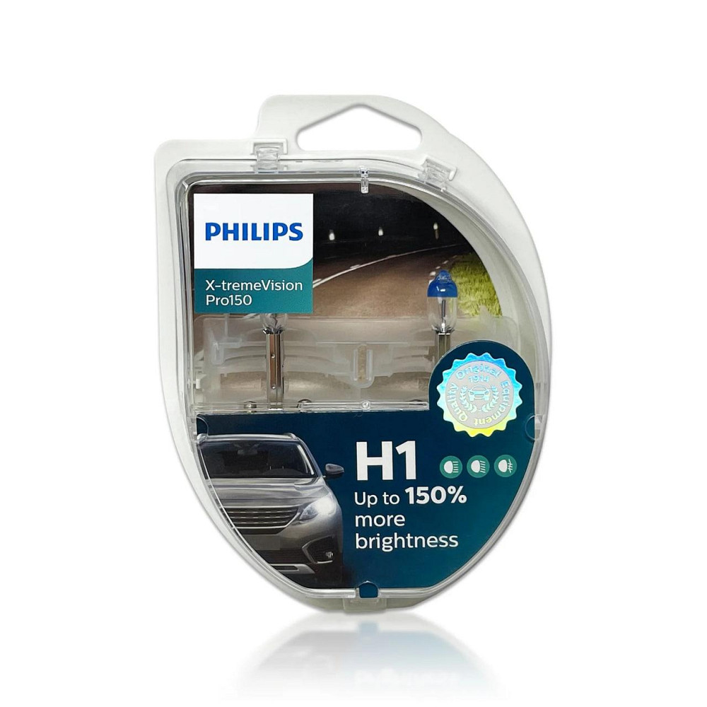 Комплект галогенових ламп PHILIPS H1 12258XVPS2 X-tremeVision Pro150 +150% 55W 12V P14,5s (2 шт) Харьков - изображение 4