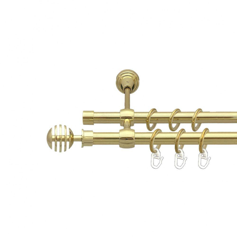 Карниз Orvit Верона металевий дворядний литий гладка труба кільце металеве Золото 16\16 мм 160 см Львов - изображение 1