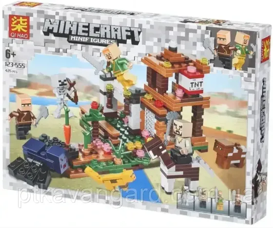 Конструктор блоковий Minecraft My World бій у фортеці 435 деталей 123-555 Хмельницький