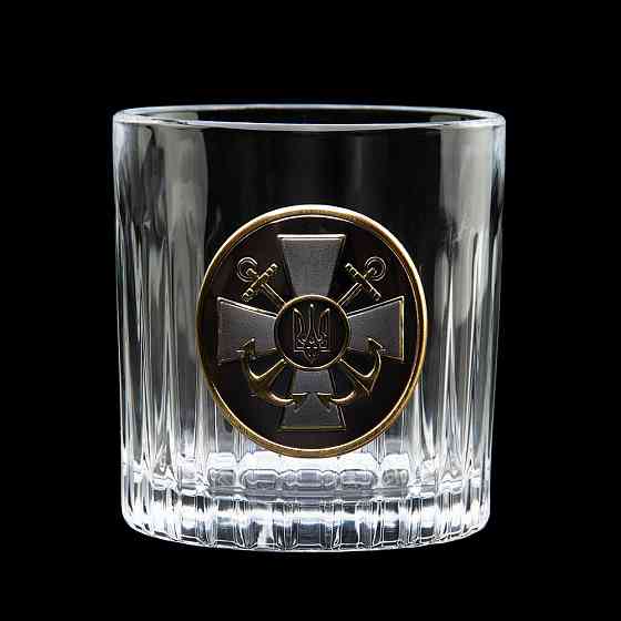 Набор хрустальных бокалов для виски Штаб ВМС Boss Crystal (2 бокала) декорирован серебром и золотом Киев