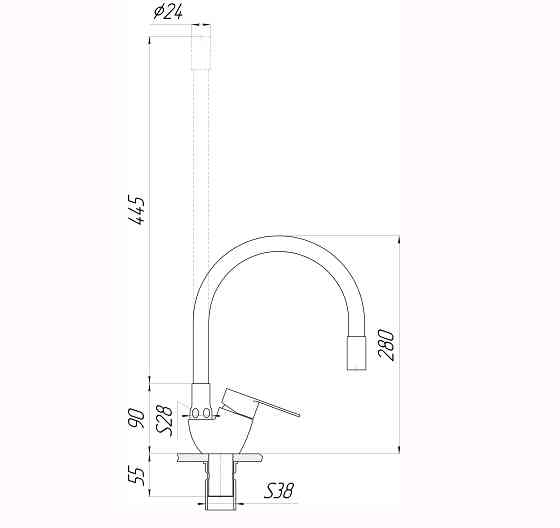 Змішувач для кухні Globus Lux MAIN SM-203SG Тернопіль