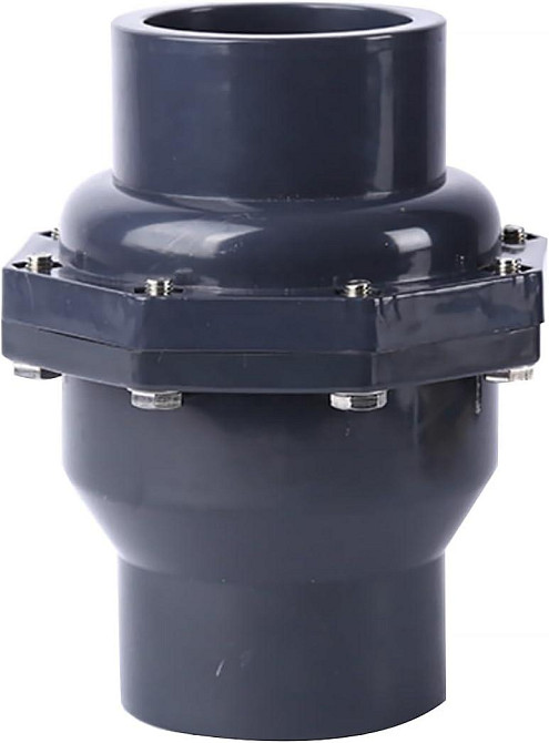 Зворотний клапан ПВХ DN32 (40 мм) з подвійним з’єднанням для труб під тиском, фітинг для зварювання розчинником для напірної труби Київ - фото 1