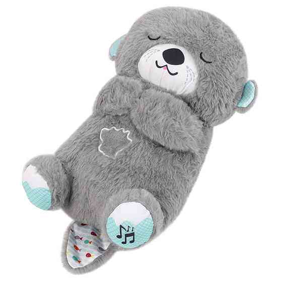 Мягкая игрушка-ночник Дышащая выдра 30см, от батареек / Игрушка выдра для сна / Ночник с белым шумом Киев