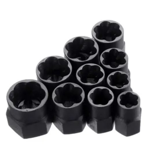 Екстрактори для пошкоджених болтів, гаєк, 9-19м, HSS-сталь, 10 шт Вінниця - фото 2