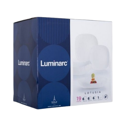 Сервіз столовий Lotusia 19 предметів (салатник-25см/обідня-25,5см/десертна-20,5см/супова-21см) V1097 Luminarc Житомир