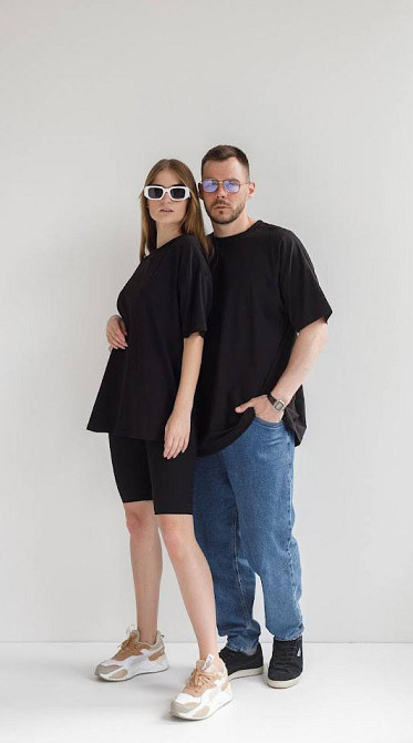 Футболка базова оверсайз чоловіча Чорний 3XL/4XL Харків - фото 6