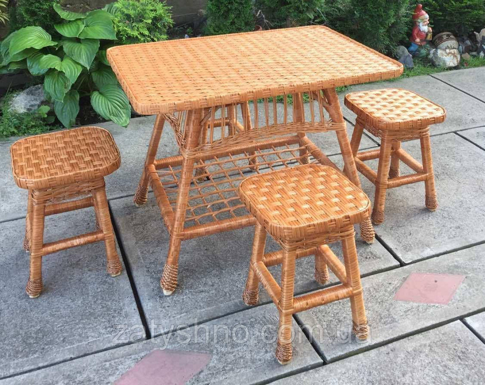 Плетені меблі з табуретками Київ - фото 2
