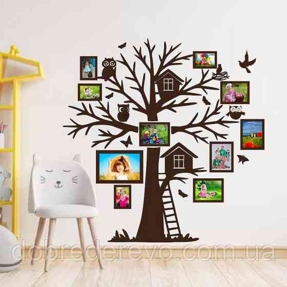 🌈Родовое дерево🌳 Baby House Семейное дерево сердце на 9 фото рамок Домик на дереве Вижница
