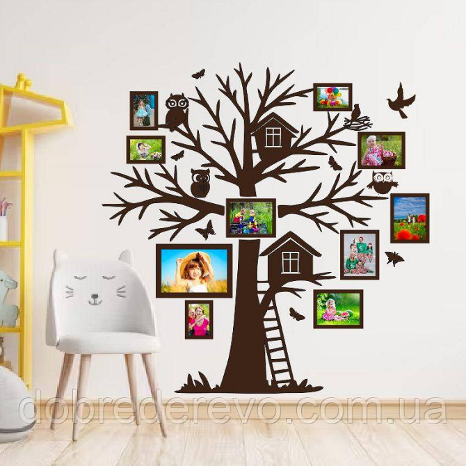 🌈Родовое дерево🌳 Baby House Семейное дерево сердце на 9 фото рамок Домик на дереве Вижница - изображение 2