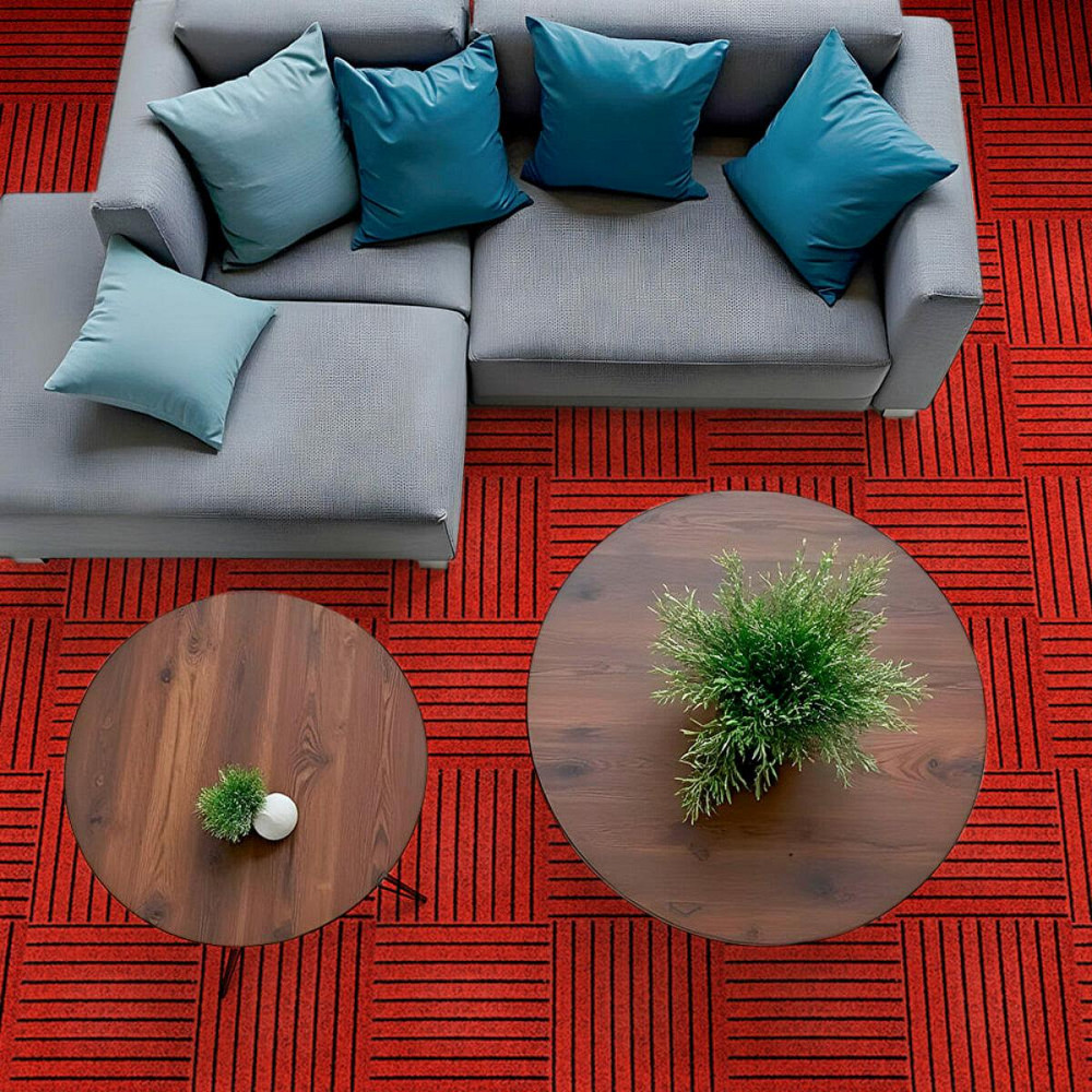 Самоклеюча плитка під ковролін бургунді 300х300х4,5мм SW-00002486 Дніпро - фото 6