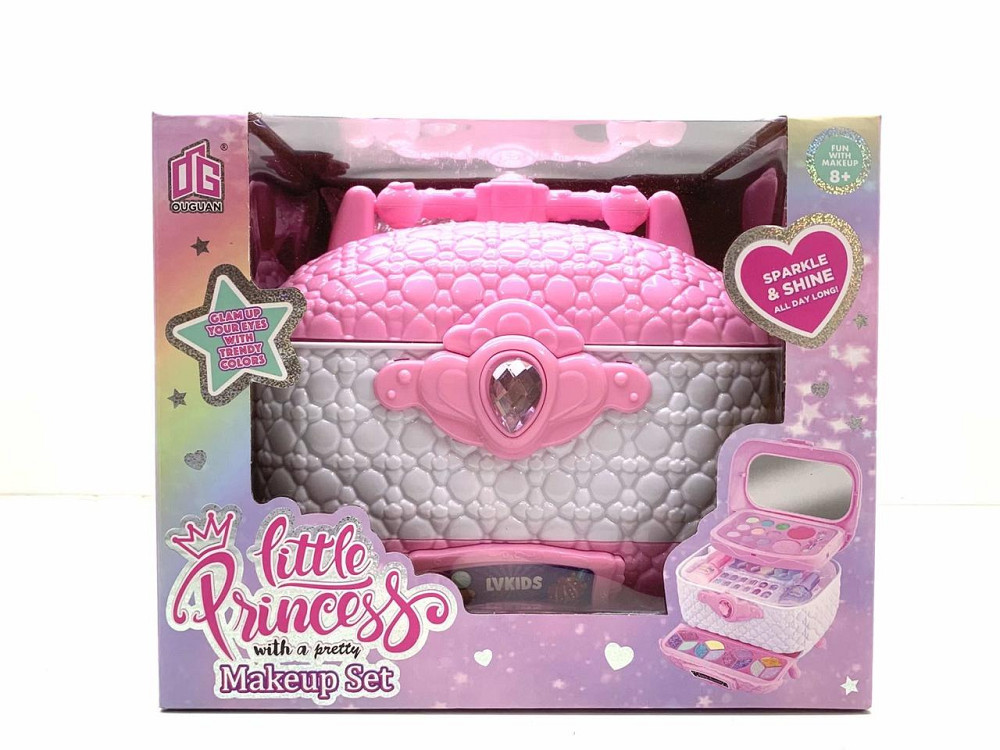 Набір дитячої косметики трирівневий скриня тіні рум'яна пензлика Рожевий (2622 A) Чернігів - фото 3