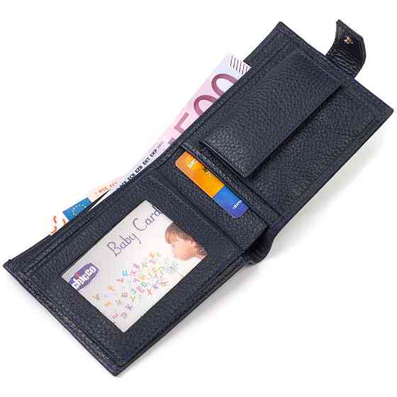 Популярний горизонтальний гаманець для чоловіків із натуральної шкіри флотар CANPELLINI 21884 Синє Київ