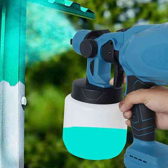 Акумуляторний фарбопульт 800мл, 2 акумулятори 48V, KRAFFTEC / Пульверизатор для фарби / Розпилювач фарби Київ