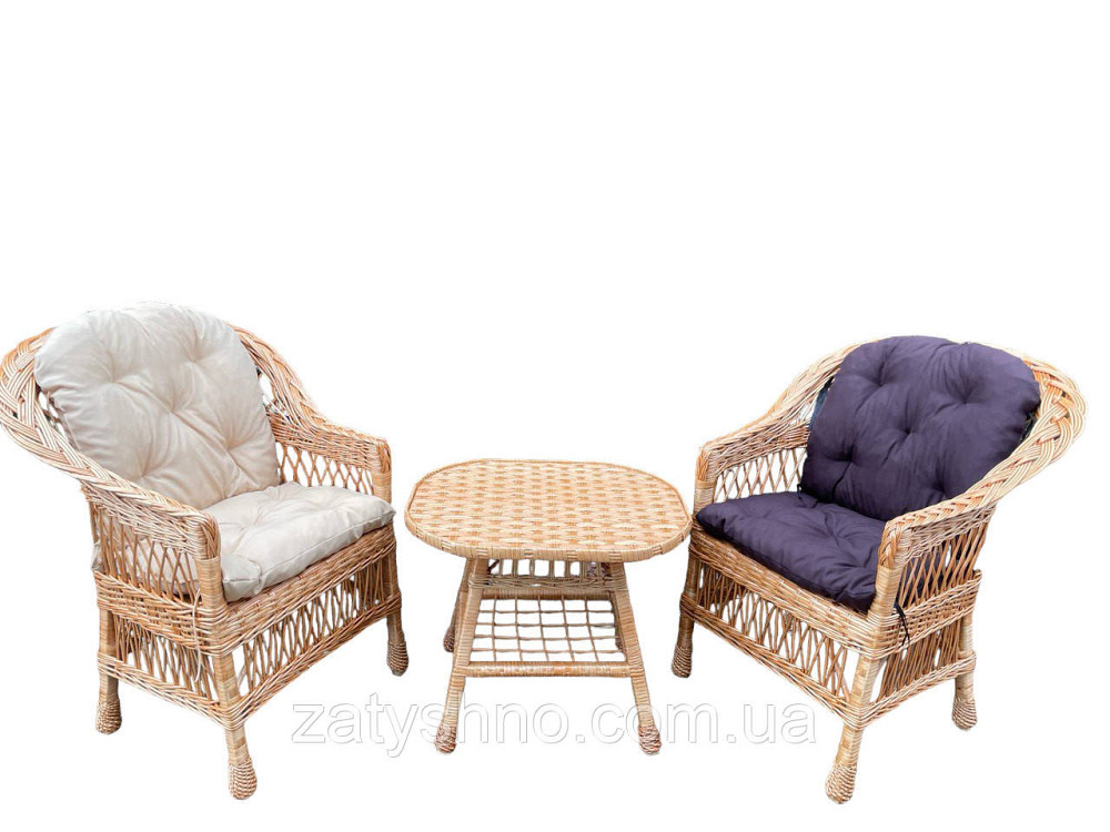 Набор плетеной мебели из лозы на 2 с подушками Киев - изображение 4