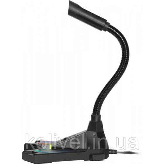 Ігровий стрім мікрофон Pitch GMC 200 3,5 мм, LED, провід 1.5 м (64620) Київ