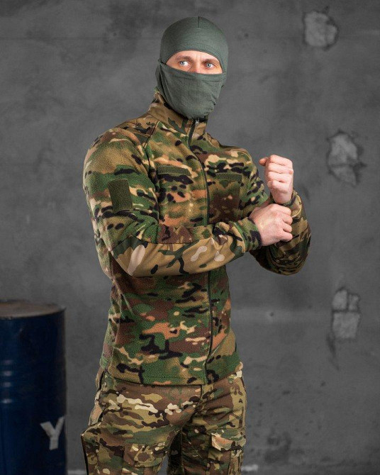 Тактична флісування мультикам чоловіча на змійці з карманами Одеса - фото 15