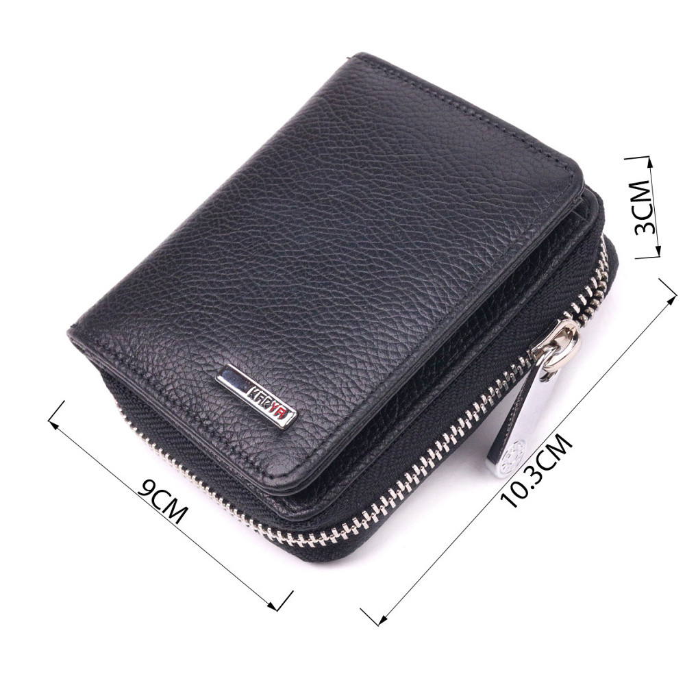 Стильный женский кошелек с монетницей на молнии из натуральной кожи KARYA 21408 Черный Киев - изображение 3