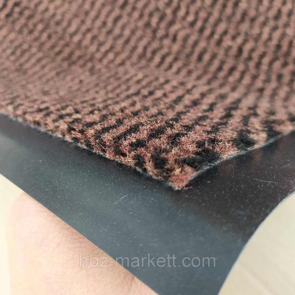 Коврик 120 х 80 см коричневый влаговпитывающий придверный грязезащитный на резиновой основе Харьков - изображение 7