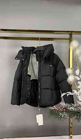 Детская зимняя черная куртка для девочки подростка 158 Николаев