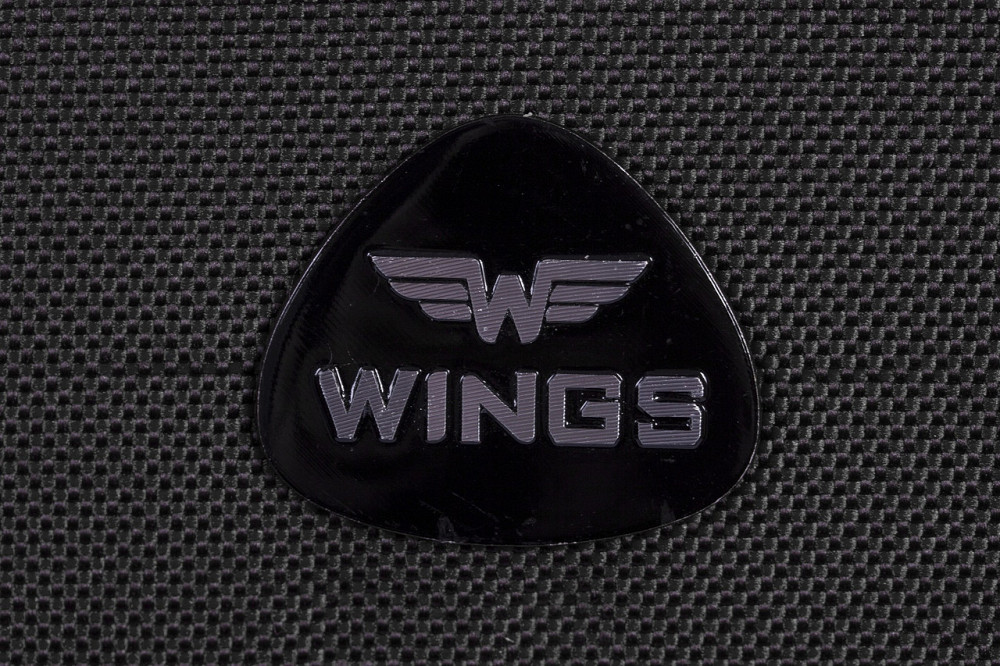 Чемодан тканевый WINGS 1708 большой с улыбкой 4 колеса 75 см Черный Киев - изображение 3