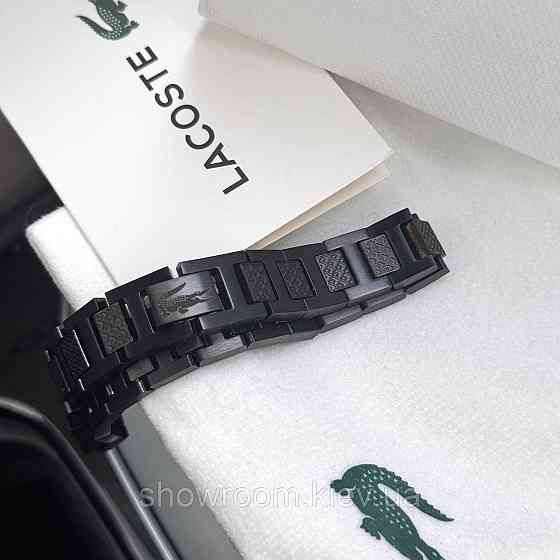 Мужской черный браслет Lacoste, Лакоста (40189) Киев