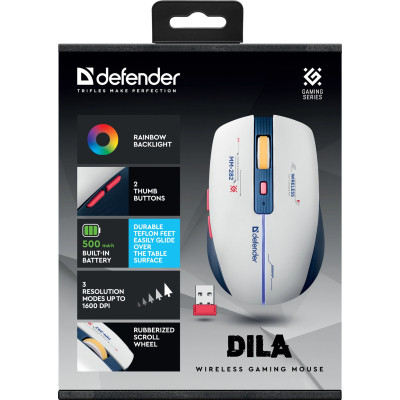 Мышка Defender Dila MM-282 Wireless White/Blue (52282) Винница - изображение 8