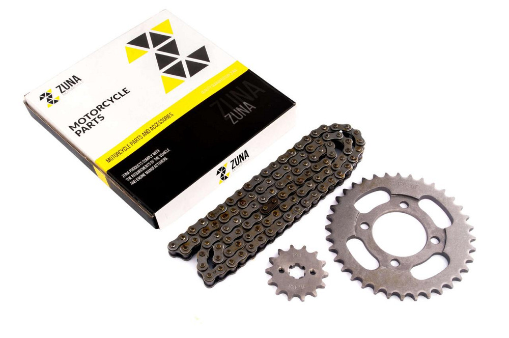 Звезды трансмиссии (пара) мопед Дельта 428-14T + 428-36T (+цепь 108L) (сталь 20) Мукачево - изображение 1