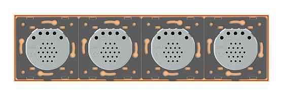 LIVOLO Розумний сенсорний прохідний/перехресний вимикач 4 сенсора (1-1-1-1) Livolo золотий скло Коломия