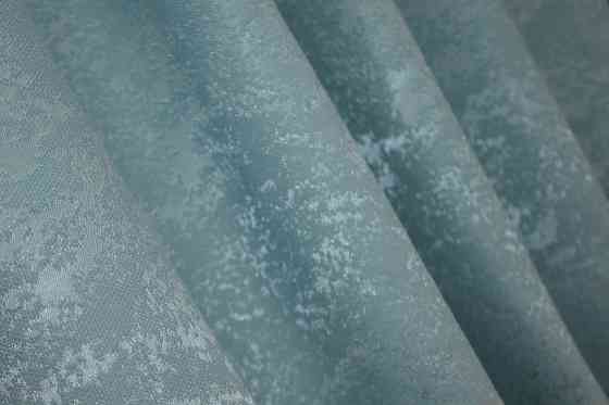 Комплект коротких штор VR-Textil Льон мармур Pavliani № 1371ш 130х170 см 2 шт Темно-блакитний (35-0060) Київ