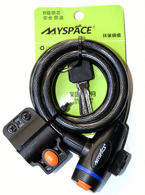 Замок велосипедный тросовый с держателем 10*1200 мм Feel Fit Бровары - изображение 5