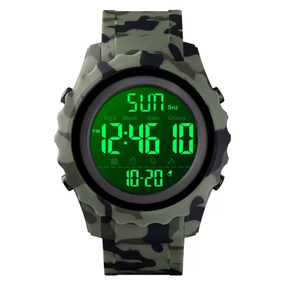 Спортивные наручные часы Skmei 1624 Зеленый камуфляж Винница