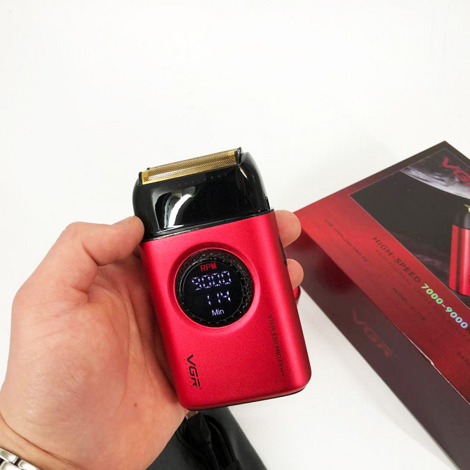 Електробритва VGR V-378 RED шейвер, подвійне лезо + триммер, регулювання потужності GZ-640 7000-9000 RPM Київ - фото 7