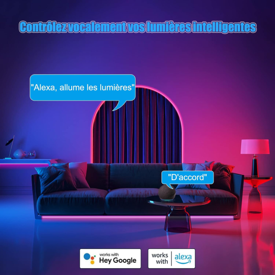 LED лента Diyife 5 м, 150 LED RGB 5050, Wi-Fi, управление со смартфона и голосом, Alexa/Google Home, синхронизация музыки Киев