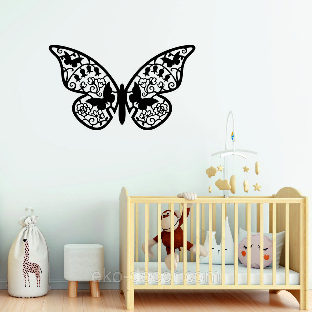 Декоративне настінне Панно  «Метелик» , Декор на стіну 90*52 см, Чорний Київ - фото 8