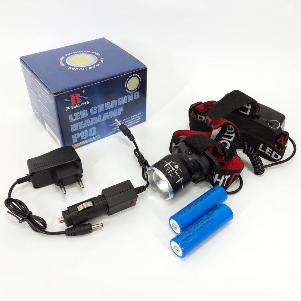 Мощный фонарик светодиодный на голову X-Balog BL-T09B-P90, Led headlamp налобный фонарь JB-95 Львов - изображение 3