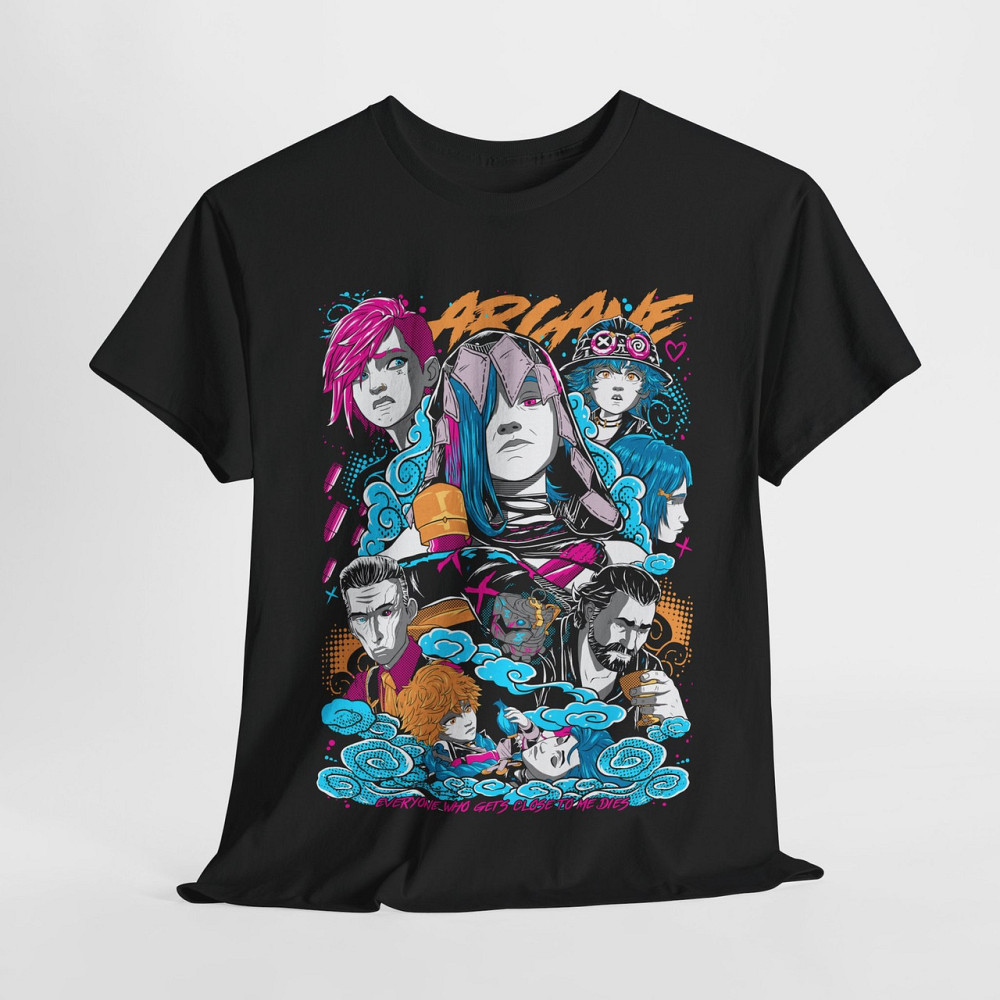 Футболка для мальчика аниме Джинкс Аркане Джапанесе Аниме оверсайз (рост от 165 до 180 ) Черний AnimeJ0674m Днепр - изображение 5