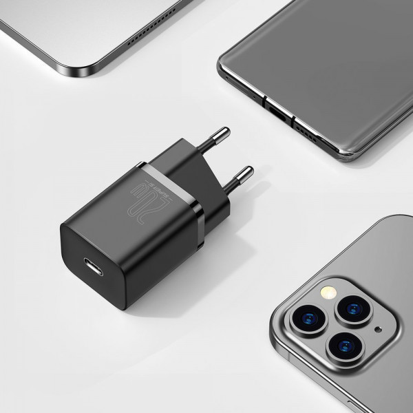 Зарядний пристрій 1xUSB 20W (USB-C) + Cable Type-C Чорний Baseus (TZCCSUP-B01) Київ - фото 9
