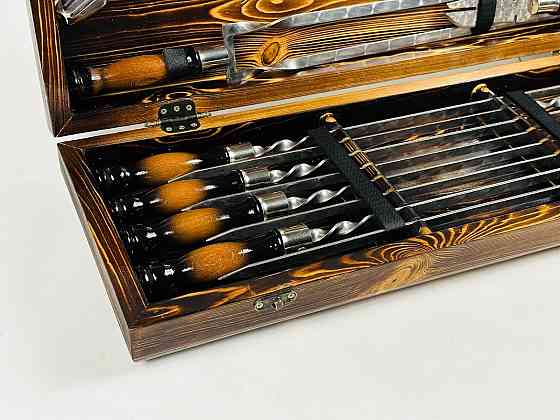 Подарунковий набір шампурів у дерев'яному кейсі ТРОФЕЙ LUX HAPPY DAYS Тернопіль