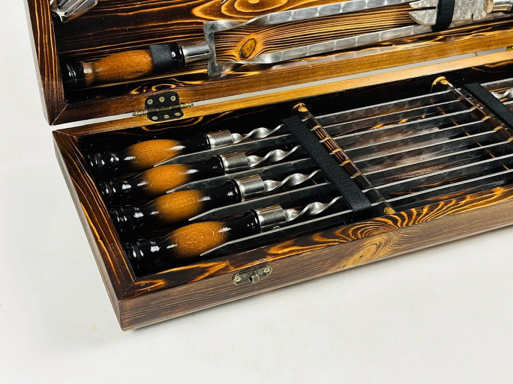 Подарунковий набір шампурів у дерев'яному кейсі ТРОФЕЙ LUX HAPPY DAYS Тернопіль - фото 4