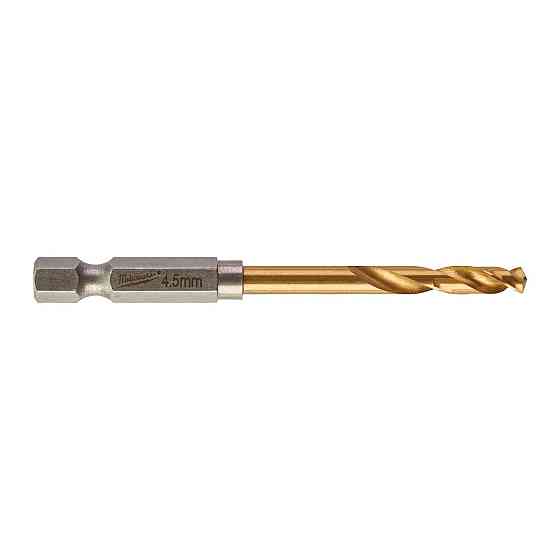 Свердло по металу RedHEX HSS-G TiN MILWAUKEE, діаметр 4,5 мм (10шт) пластикова коробка Одеса