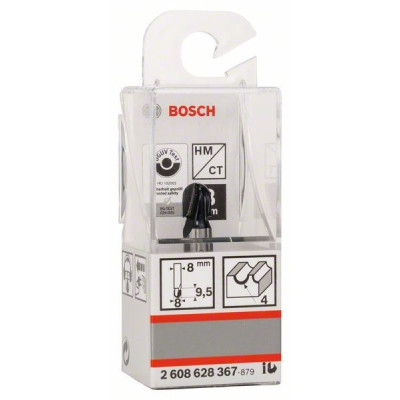 Фреза Bosch Professional галтельная, Std, S8, R4, D8, L9.2 (2.608.628.367) Винница - изображение 3