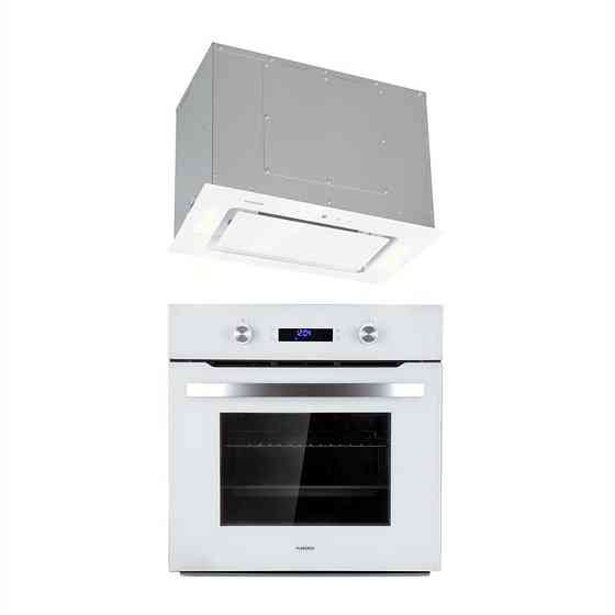 Монтажный комплект Gusteau Hektor печь + вытяжка основания 2950 Вт 64 л 530 м³/ч белая нержавеющая сталь Ровно