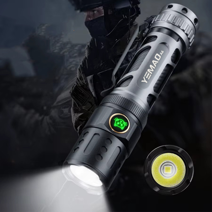 Ручний ліхтар YEMAO YM-А6, 2200LM, P80 LED, Zoom, 1x18650 акум, TYPE-C Дніпро - фото 7