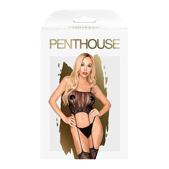Бодістокінг з топом та панчохами на підв'язках Penthouse - Sex Dealer Black XL Sex Aura Київ