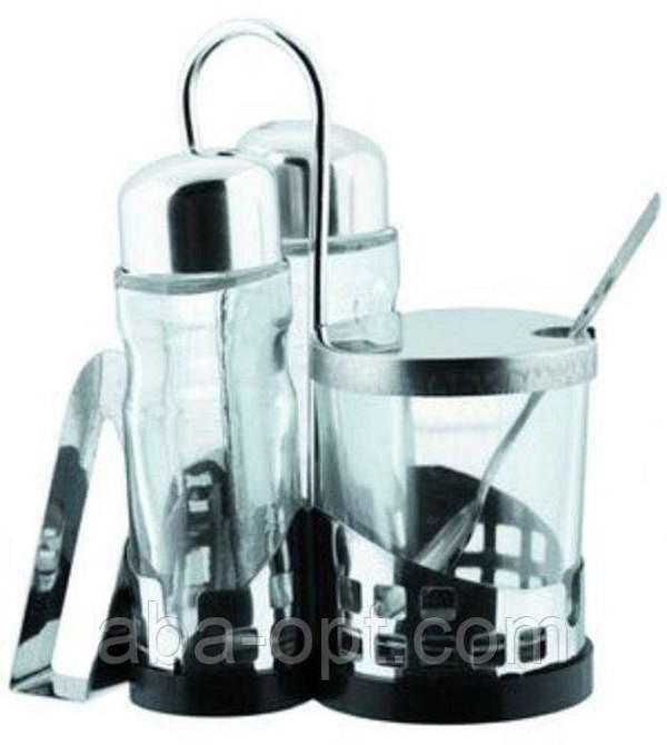 Спецовник ( сіль \ перець \ оцет \ салф \ соусник ) на нержавіючій підставці ( 5 пр) Одеса - фото 1