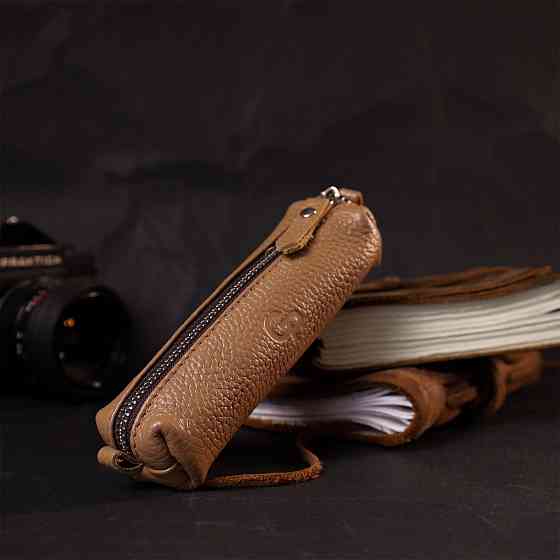 Оригінальна жіноча шкіряна ключниця Бежевий (GRANDE PELLE) Київ