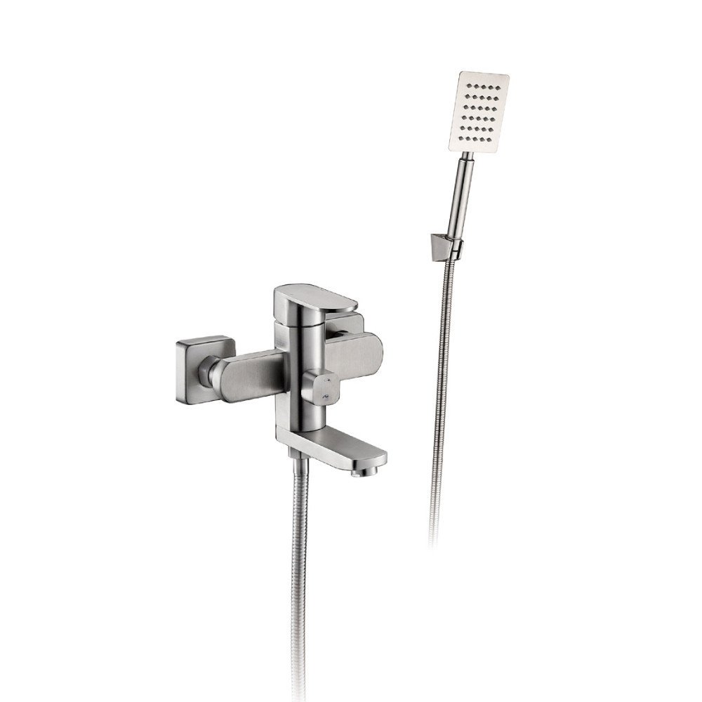 Змішувач для ванни WEZER ODA3-15 з душовим гарнітуром, сатин Київ - фото 1