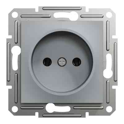 Розетка Schneider Electric ASFORA без заземлення сталь (EPH3000162) Винница