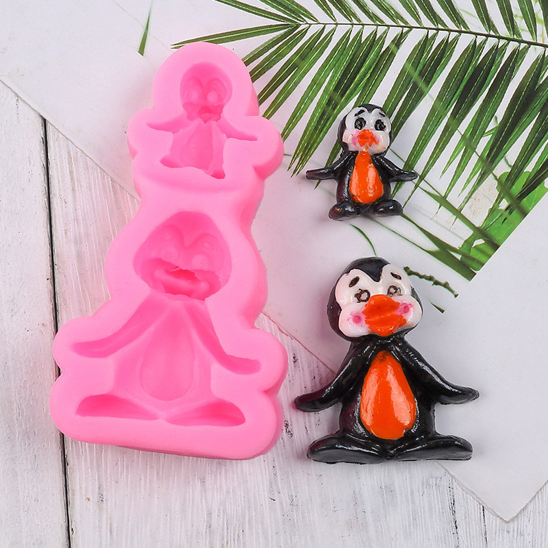 Молд силиконовый Пингвины 93 на 39 мм розовый Киев - изображение 7